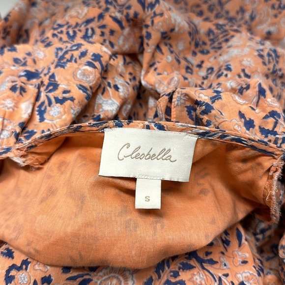 Cleobella Britt Mini Dress Sleeveless Positano Floral Flowers Tiered Pink Small - Picture 10 of 11